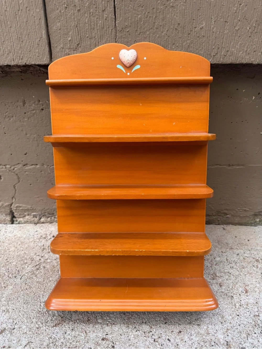Wood Trinket Shelf with Heart